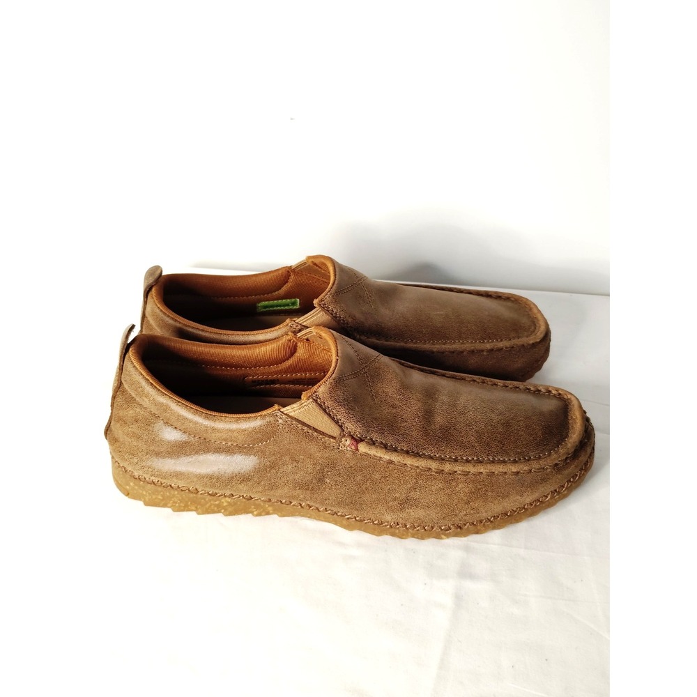 Twisted X Zero-X Men's 9 Brown Suede Moc Toe Slip-On Casual Walking Comfort Shoe
